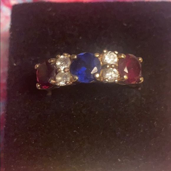 Gold tone Sterling 925🇺🇸ring 7stone Sz9+Puerto🇵🇷Rico 3-piece set+4.5”maracas set - Picture 3 of 17